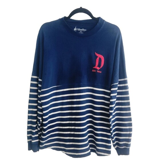 Spirit Jersey Tops - DISNEYLAND Resort Spirit Jersey Size Medium M Blue Red White Long Sleeve Striped